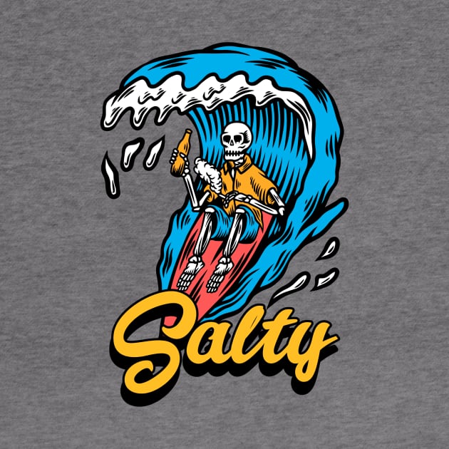 Salty Skeleton Beach by Classic & Vintage Tees